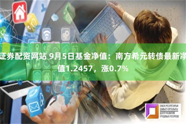 证券配资网站 9月5日基金净值：南方希元转债最新净值1.2457，涨0.7%