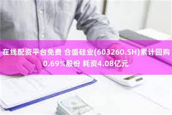 在线配资平台免费 合盛硅业(603260.SH)累计回购0.69%股份 耗资4.08亿元