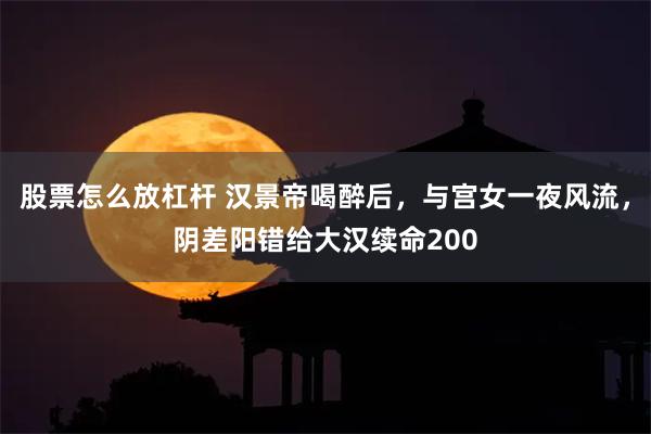 股票怎么放杠杆 汉景帝喝醉后，与宫女一夜风流，阴差阳错给大汉续命200