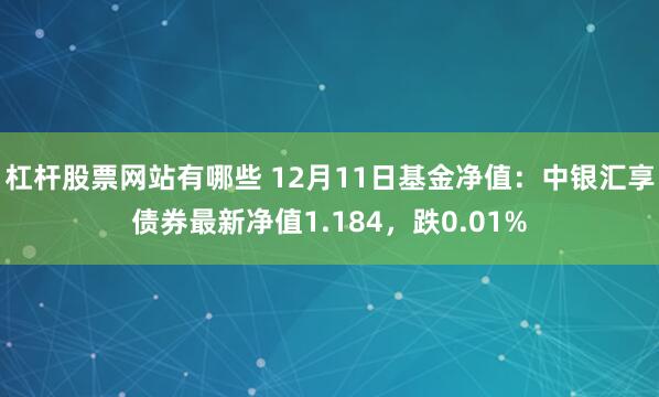 杠杆股票网站有哪些 12月11日基金净值：中银汇享债券最新净值1.184，跌0.01%