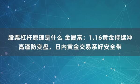 股票杠杆原理是什么 金晟富：1.16黄金持续冲高谨防变盘，日内黄金交易系好安全带