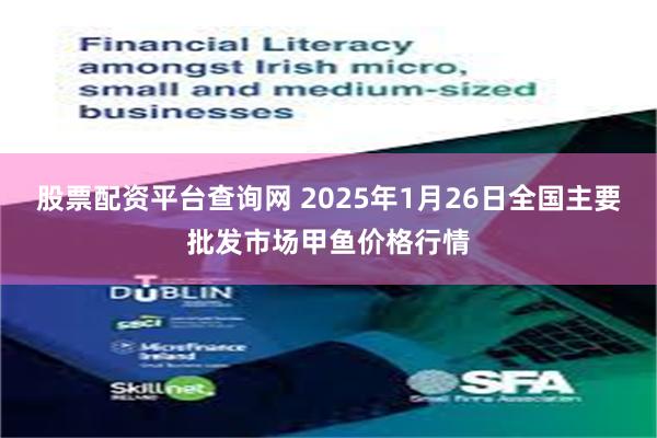 股票配资平台查询网 2025年1月26日全国主要批发市场甲鱼价格行情