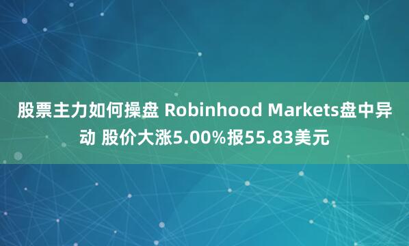 股票主力如何操盘 Robinhood Markets盘中异动 股价大涨5.00%报55.83美元