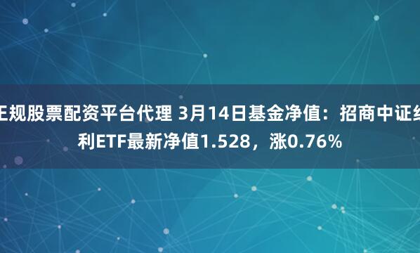 正规股票配资平台代理 3月14日基金净值：招商中证红利ETF最新净值1.528，涨0.76%