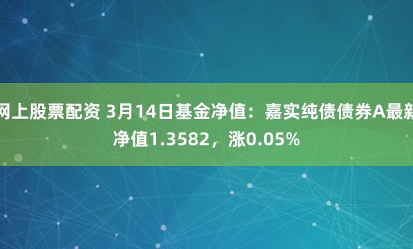 网上股票配资 3月14日基金净值：嘉实纯债债券A最新净值1.3582，涨0.05%