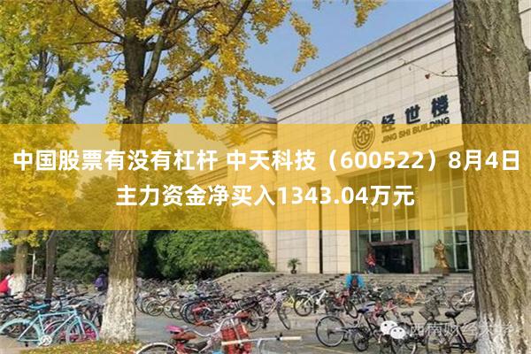 中国股票有没有杠杆 中天科技（600522）8月4日主力资金净买入1343.04万元